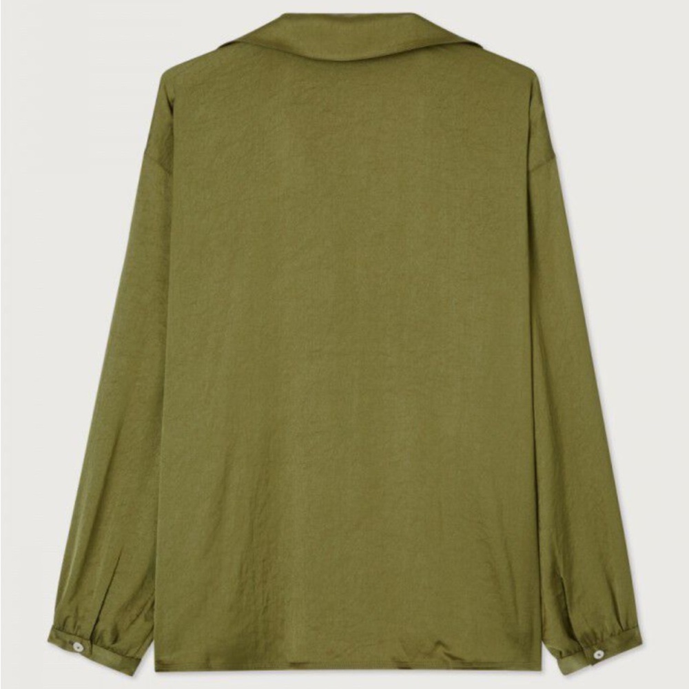 American Vintage Olive Button-Down Shirt - Picture 2 of 4